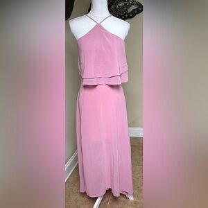 🦋 She + Sky Dusty Pink Layered Dress